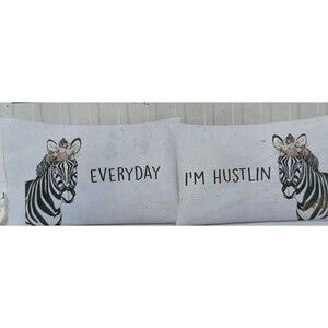 Every day i'm hustlin Zebra Pillowcases (2) Standard Cases  Art Urban Domain